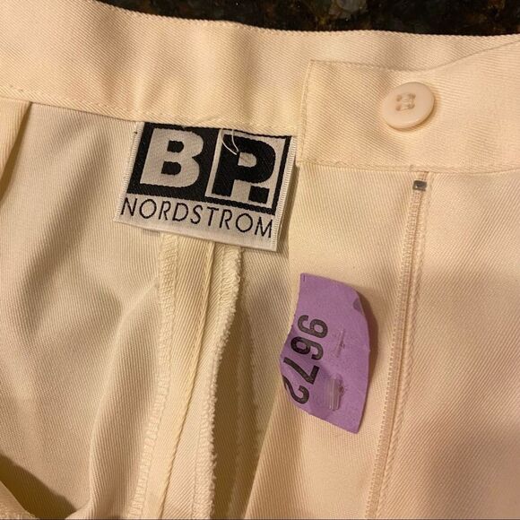 Nordstrom BP TALL SILKY Slacks Pants Cream Pro Career Pockets HighRise 13 TALL - Picture 12 of 12